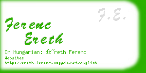 ferenc ereth business card